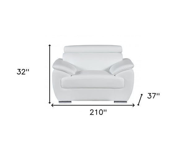 HomeRoots Three Piece Indoor White Genuine Leather Seating Set – Stylish Comfort for Six, Perfect for Any Décor! 329522