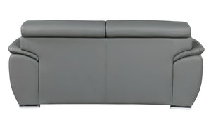 Homeroots 86" Gray Leather Sofa With Silver Legs Grey  329527