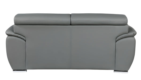 Homeroots 86" Gray Leather Sofa With Silver Legs Grey  329527