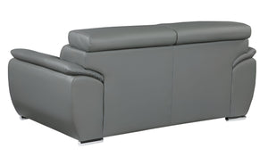 Homeroots 86" Gray Leather Sofa With Silver Legs Grey  329527