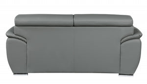 Homeroots 69" Gray And Silver Faux Leather Loveseat Grey  329528