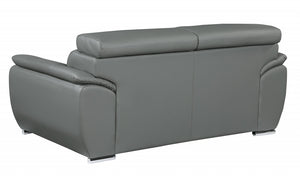 Homeroots 69" Gray And Silver Faux Leather Loveseat Grey  329528