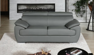 Homeroots 69" Gray And Silver Faux Leather Loveseat Grey  329528