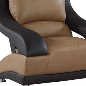Homeroots 38" Two Tone Dazzling Leather Chair   329533
