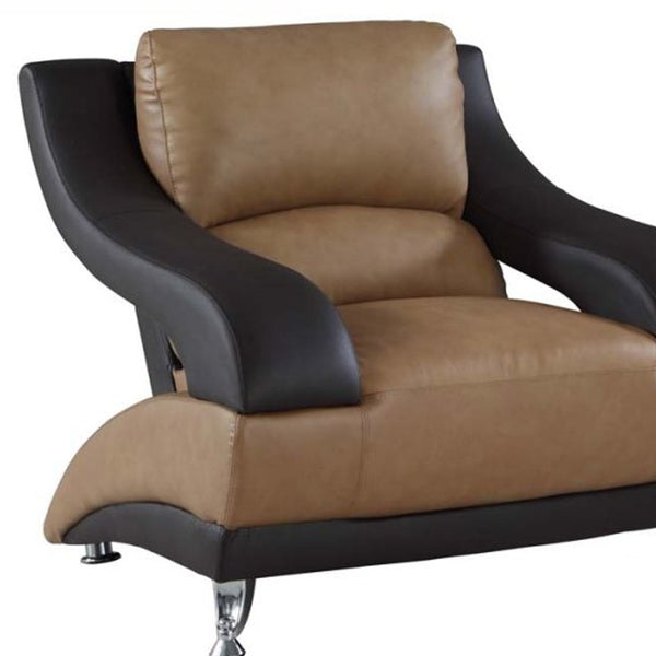Homeroots 38" Two Tone Dazzling Leather Chair   329533