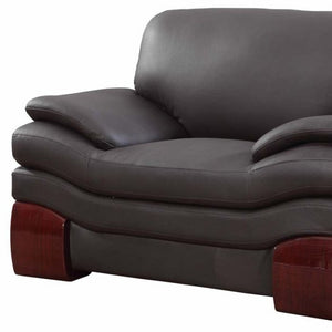 Homeroots 44" Dazzling Brown Leather Chair   329537