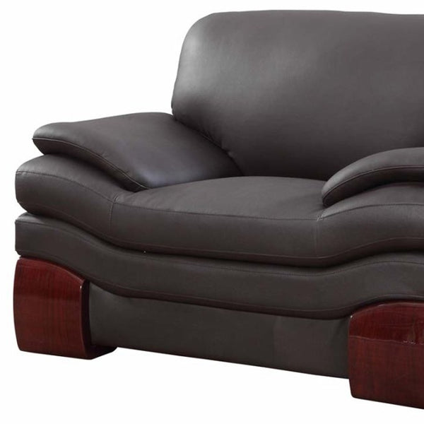 Homeroots 44" Dazzling Brown Leather Chair   329537