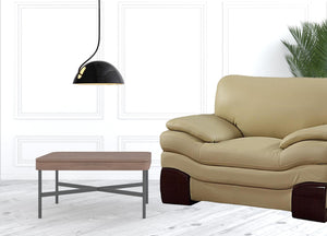 Homeroots 44" Dazzling Beige Leather Chair   329541