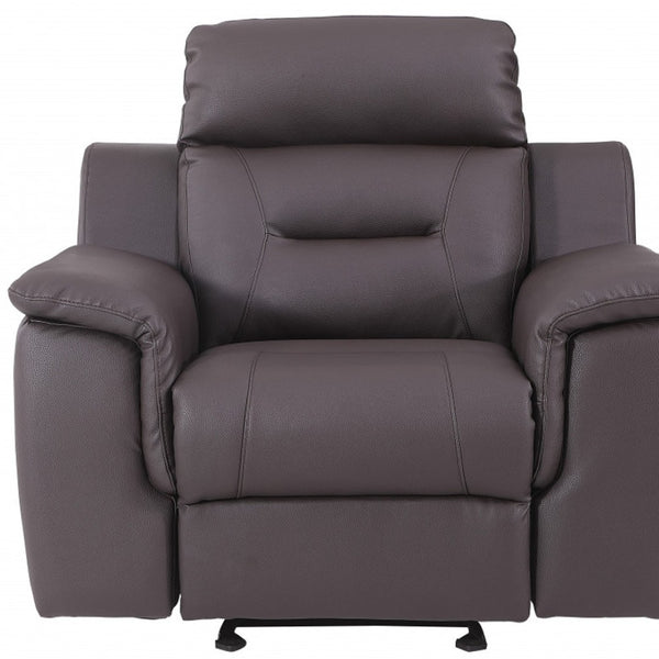 HomeRoots 41" Brown Leather Reclining Chair – Modern Comfort with Stylish Design, 2-Position Recline & Durable Build 329543