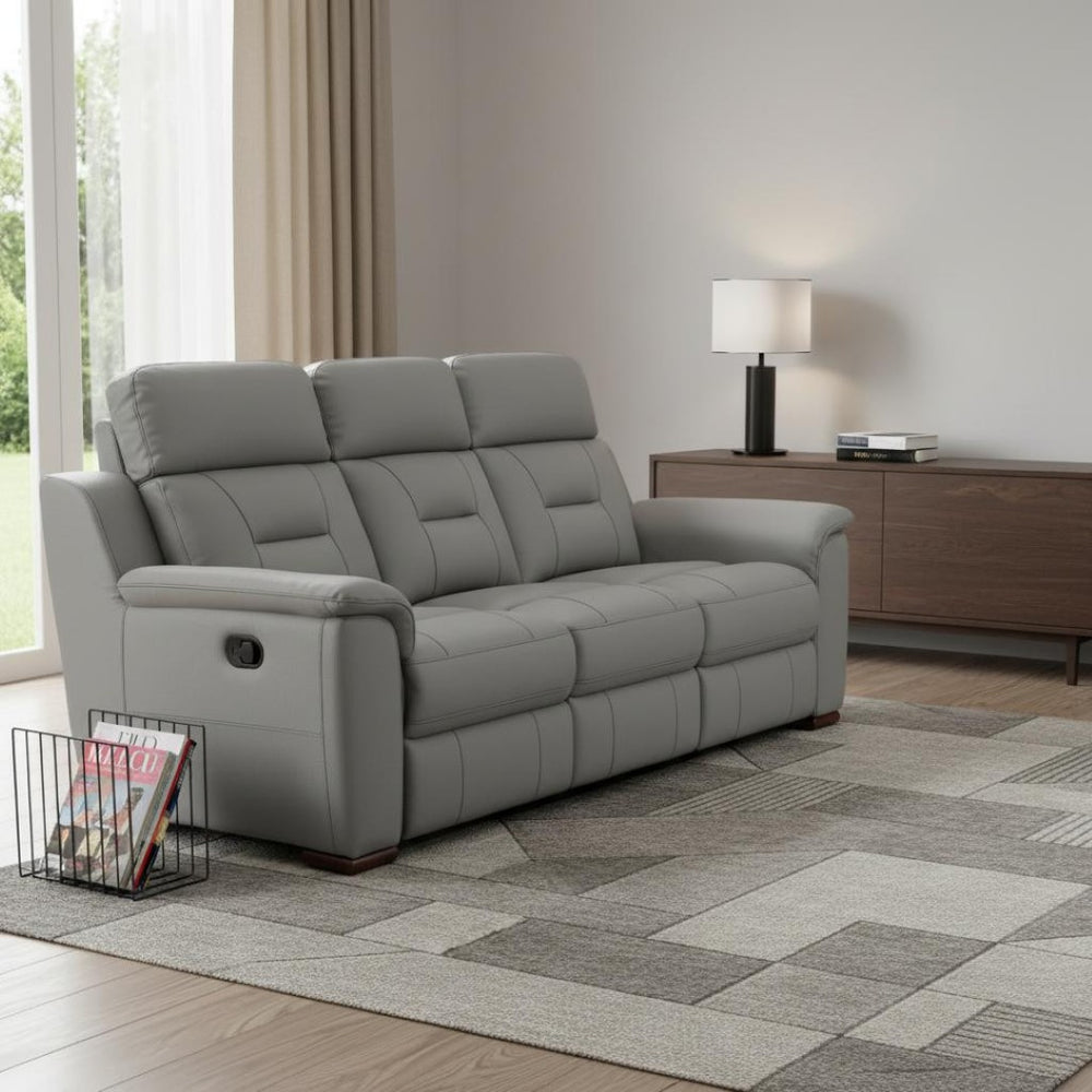 HomeRoots 41" Grey Reclining Leather Chair - Modern Comfort, Stylish Design, Perfect for Living Rooms & Offices 329544