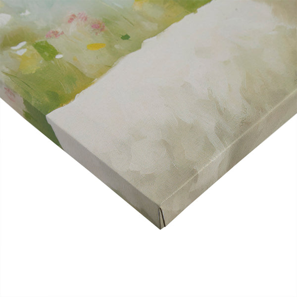 JLA Home Madison Park - Lamb Pastoral Canvas Wall Art — Whimsical Tessa Kane Lamb Illustration, Framed 16"x16" for Cozy Rooms Llama/Green Multi ID95C-0050