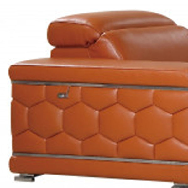 HomeRoots Three Piece Indoor Camel Leather Seating Set for Six - Luxurious Comfort & Modern Design 329584