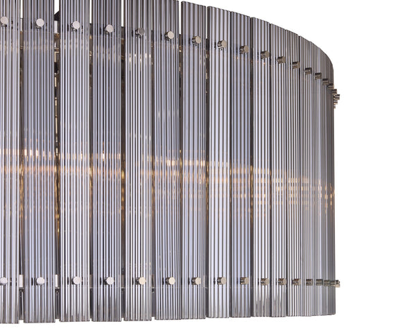 Sunpan Kore Chandelier - Modern Clear Glass Design with Stunning Metal Frame for Radiant Home Decor Large - 60W x 60D x 98.5H