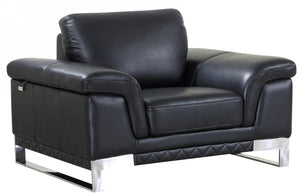 Homeroots 32" Black Lovely Leather Chair Black  329615