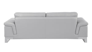 Homeroots Three Piece Indoor Light Gray Italian Leather Six Person Seating Set Light Grey  329616