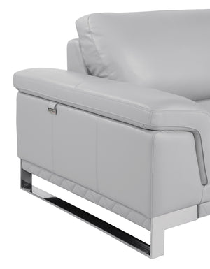 Homeroots 32" Grey Lovely Light Leather Chair Light Grey  329619