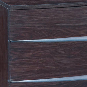 Homeroots 17" Dark Brown Two Drawers Manufactured Wood Mirrored Nightstand Wenge  329624