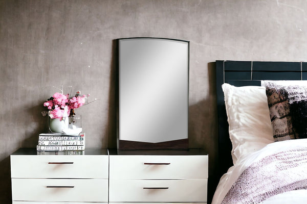 Homeroots 43" Dark Brown Dresser Mirror Wenge Mdf 329627