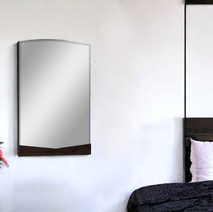 Homeroots 43" Dark Brown Dresser Mirror Wenge Mdf 329627