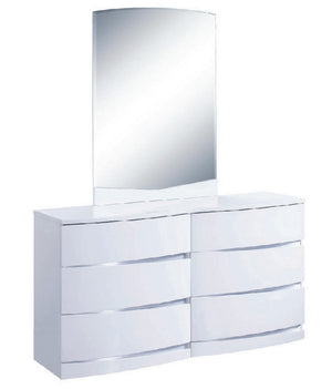 Homeroots 32" Exquisite White High Gloss Dresser White Solid Wood 329631