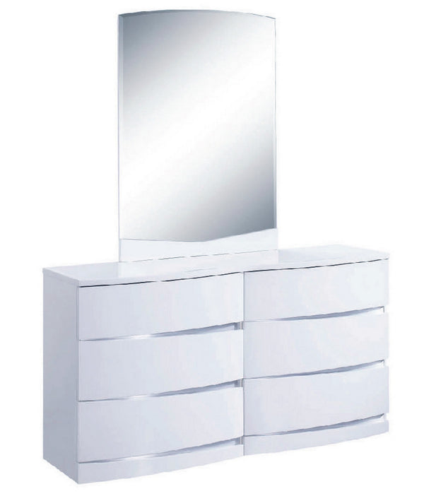 Homeroots 32" Exquisite White High Gloss Dresser White Solid Wood 329631