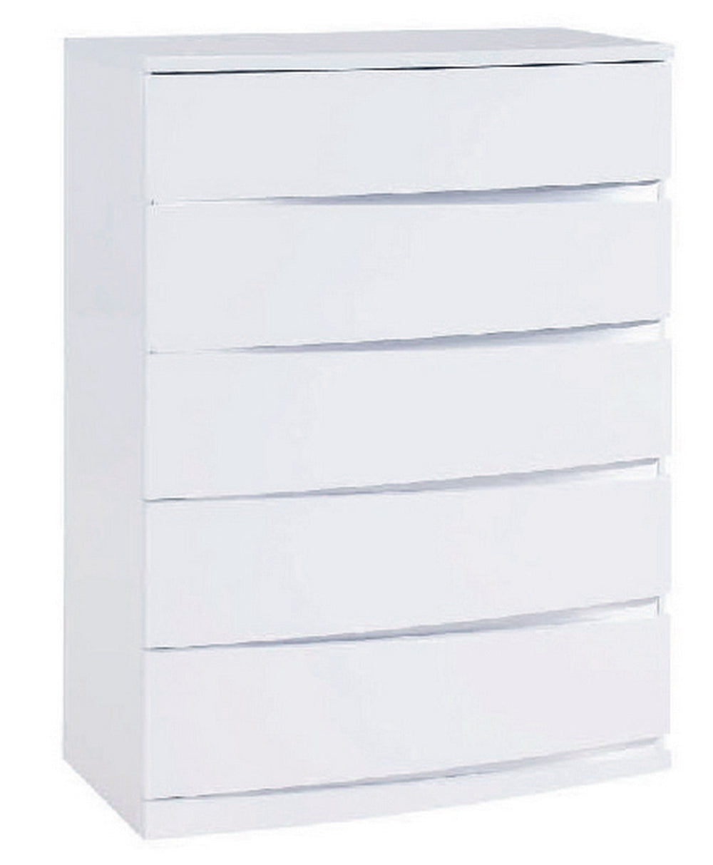 Homeroots 32" Exquisite White High Gloss Dresser White Solid Wood 329631
