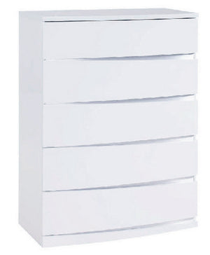 Homeroots 32" Exquisite White High Gloss Chest White  329633