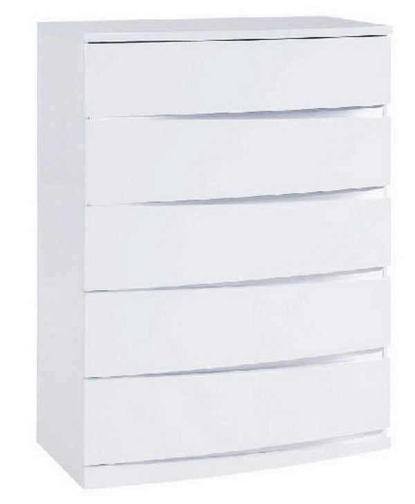 Homeroots 32" Exquisite White High Gloss Chest White  329633
