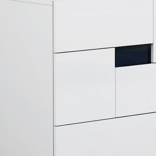 HomeRoots 30" Modern High Gloss Dresser with Ample Storage and Sleek Design for Contemporary Living Spaces White 329640