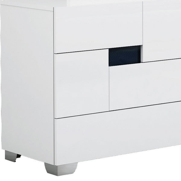 HomeRoots 30" Modern High Gloss Dresser with Ample Storage and Sleek Design for Contemporary Living Spaces White 329640
