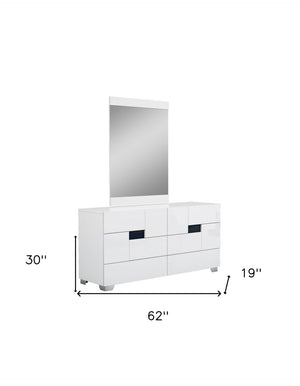 HomeRoots 30" Modern High Gloss Dresser with Ample Storage and Sleek Design for Contemporary Living Spaces White 329640