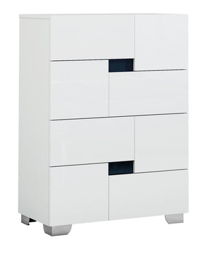Homeroots 44" Superb White High Gloss Chest Whtie  329642