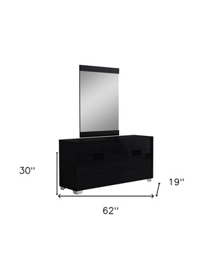 HomeRoots 30" Superb High Gloss Dresser – Modern Elegance with Ample Storage for a Stylish, Organized Space Black 329644