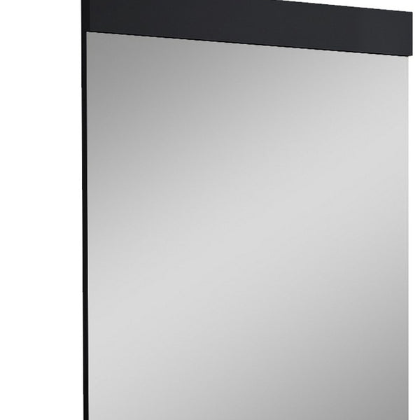 Homeroots 45" Black Framed Accent Mirror Black Mdf 329645