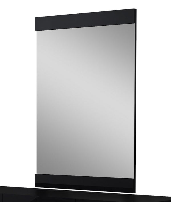 Homeroots 45" Black Framed Accent Mirror Black Mdf 329645