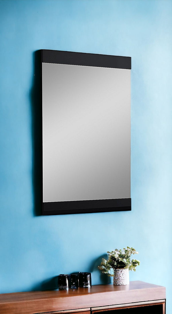 Homeroots 45" Black Framed Accent Mirror Black Mdf 329645