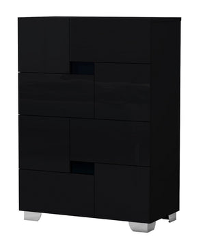 HomeRoots 30" Superb High Gloss Dresser – Modern Elegance with Ample Storage for a Stylish, Organized Space Black 329646
