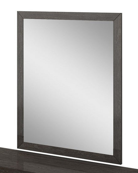 Homeroots 43" Refined Grey High Gloss Mirror Grey Mdf 329650
