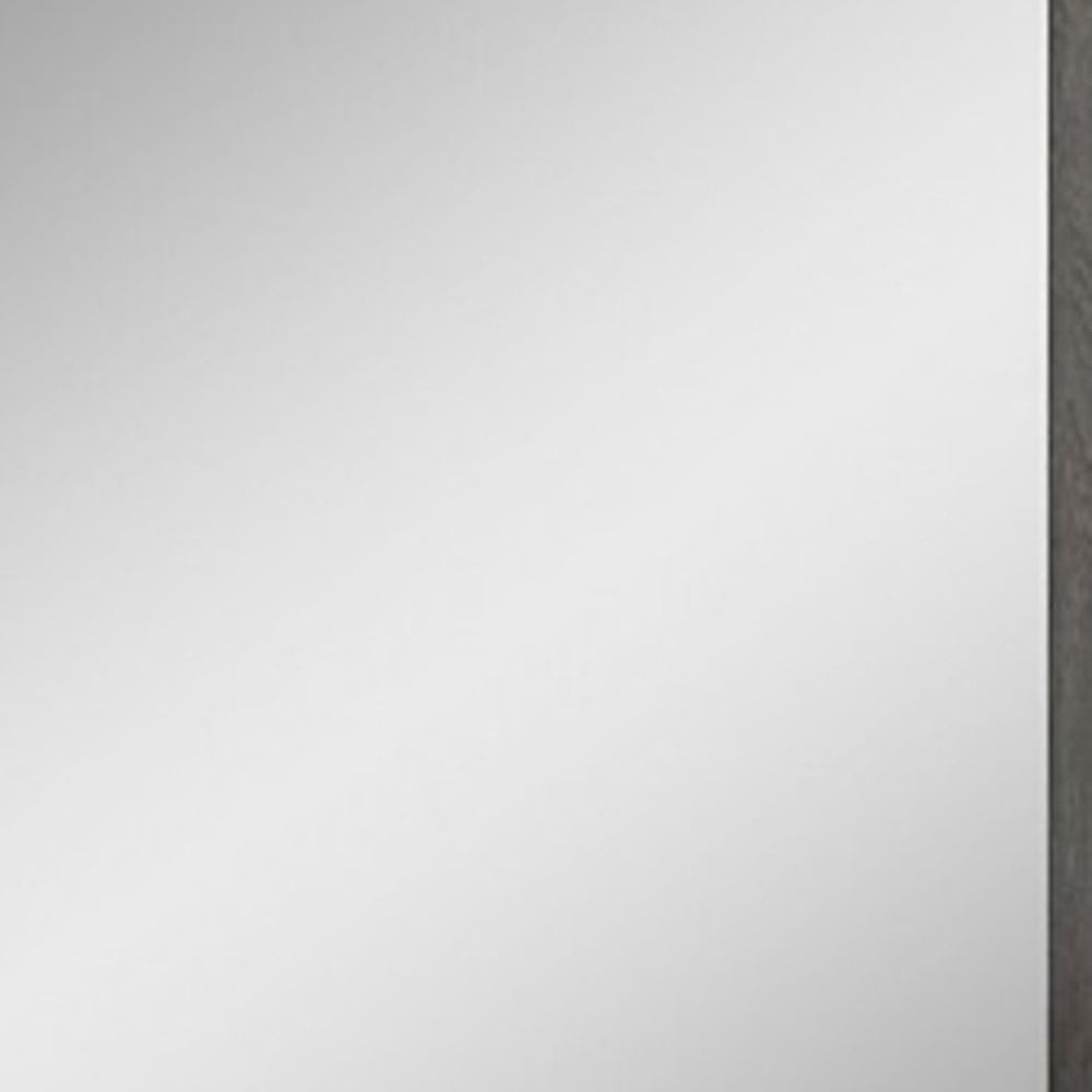 HomeRoots 43" High Gloss Grey Framed Mirror - Sleek Modern Design for Bedrooms, Hallways & Living Spaces 329650