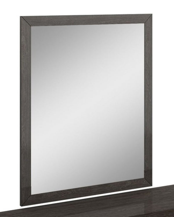 Homeroots 43" Refined Grey High Gloss Mirror Grey Mdf 329650