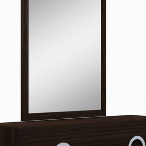 HomeRoots 31" Modern High-Gloss Wenge Dresser with Spacious Drawers for Organized Stylish Storage Solutions Brown 329654