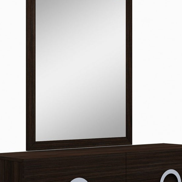 HomeRoots 31" Modern High-Gloss Wenge Dresser with Spacious Drawers for Organized Stylish Storage Solutions Brown 329654