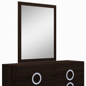 HomeRoots 31" Modern High-Gloss Wenge Dresser with Spacious Drawers for Organized Stylish Storage Solutions Brown 329654