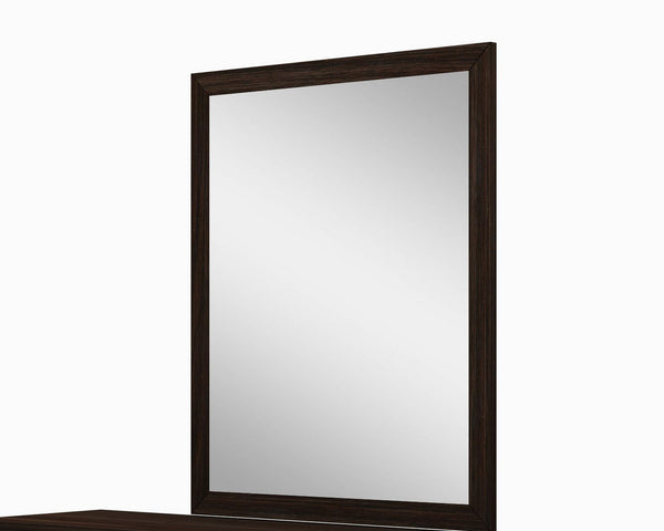 Homeroots 43" Dark Brown Framed Dresser Mirror Wenge Mdf 329655