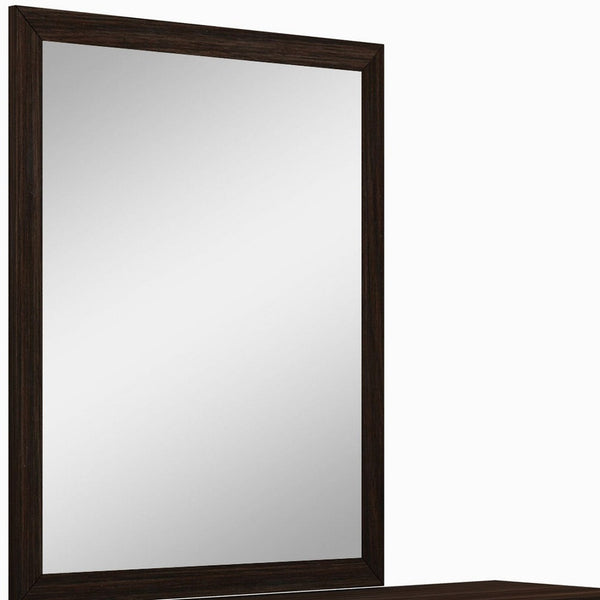 Homeroots 43" Dark Brown Framed Dresser Mirror Wenge Mdf 329655