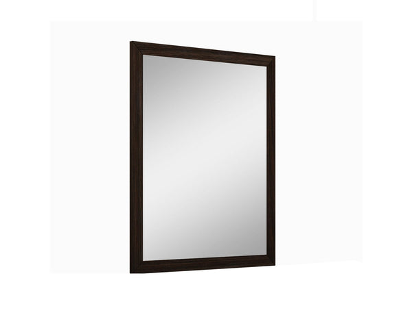 Homeroots 43" Dark Brown Framed Dresser Mirror Wenge Mdf 329655