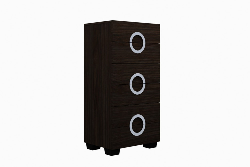 HomeRoots 25" Modern Brown Six Drawer Chest - Stylish Storage Solution for Compact Spaces & Organized Living 329656