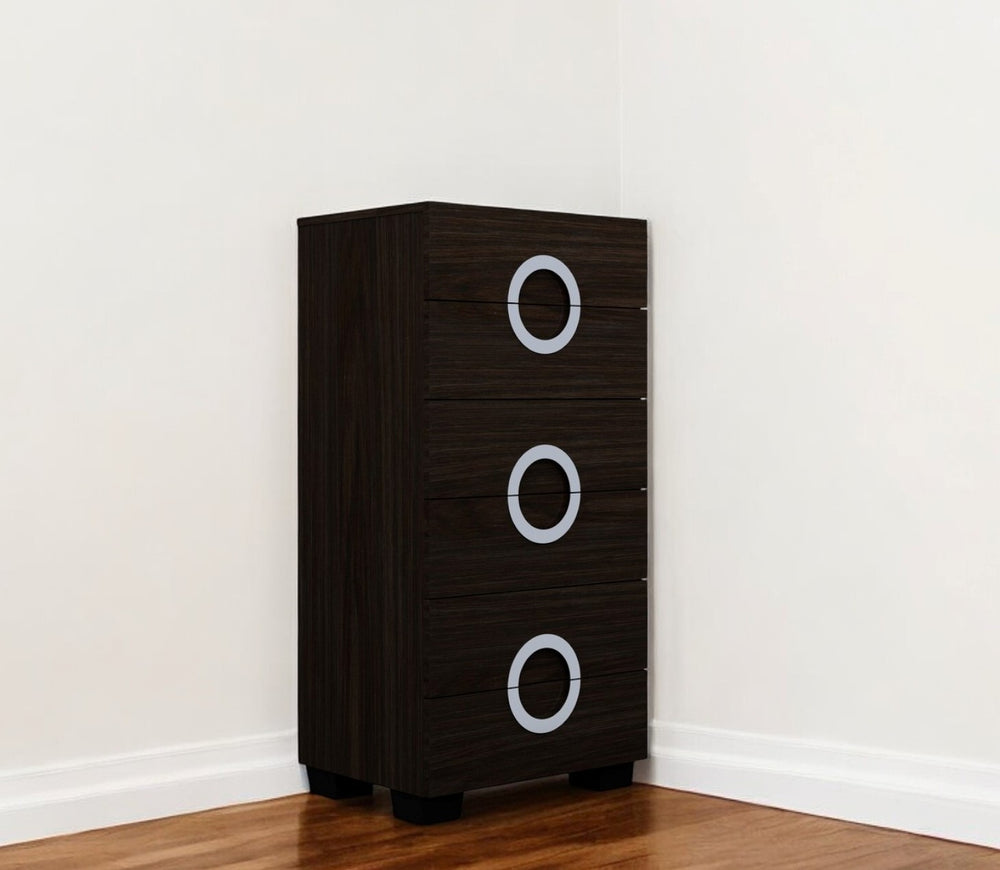 Homeroots 31" Refined Wenge High Gloss Dresser Wenge Solid Wood 329654