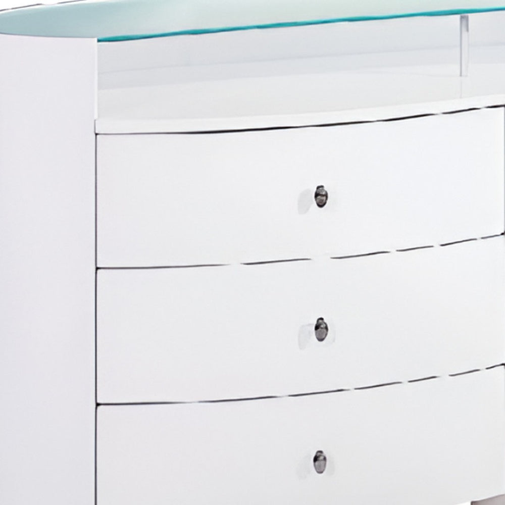 HomeRoots 63" White Wood Six Drawer Double Dresser - Stylish Storage Solution for Modern Bedrooms and Decor 63" X 22" X 31" 329664