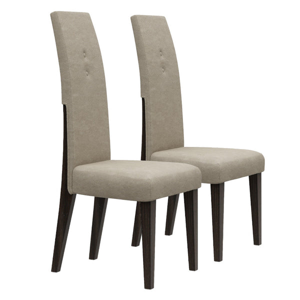 Homeroots Set Of Two Brown And Espresso Upholstered Microfiber Dining Side Chairs  Wood 329672